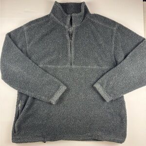 Eddie Bauer Men's Charcoal 1/2 zip pullover fleece size large tall